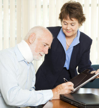 pharmacist smiling at customer at the counter